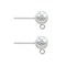 JewelrySupply Sterling Silver 5.6mm Ball Post Earrings with Open Ring (1 Pair of Sterling Silver Earrings)